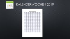 Kalenderwochen 2019 Schweiz