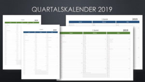 Quartalskalender 2019 Excel und PDF