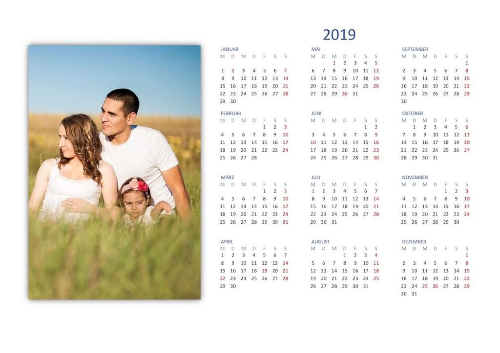 Fotokalender 2019 Schweiz zum selber machen.