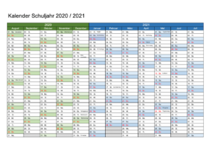 Schulkalender 2010 / 2021 Excel & PDF