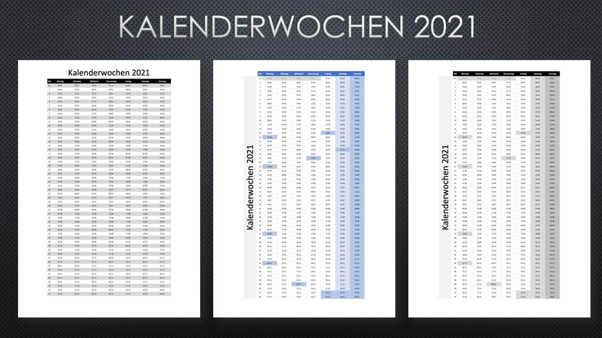 Kalenderwochen 2021 Schweiz (Excel & PDF) | Schweiz ...