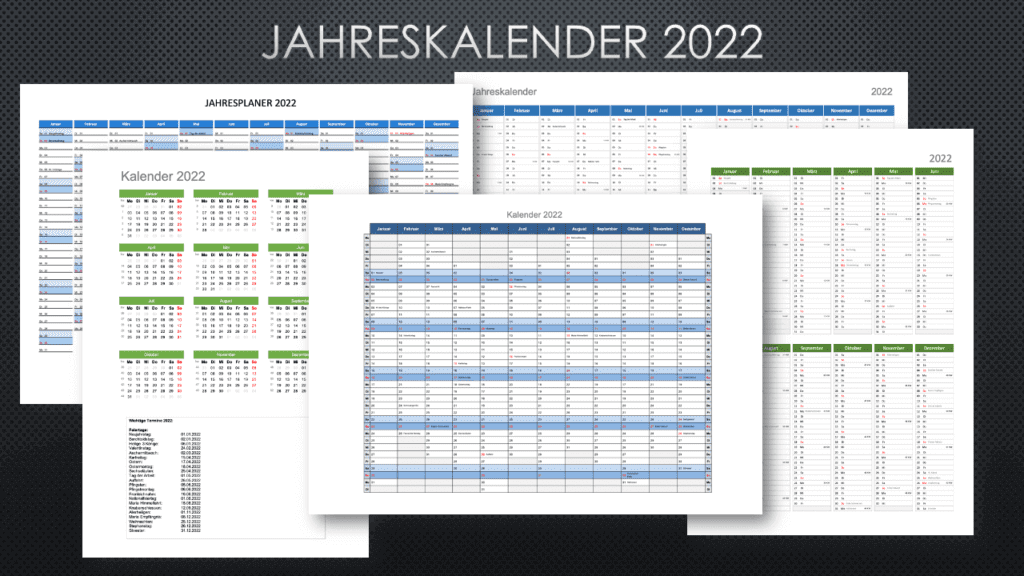Kalender 2022 Schweiz Excel & PDF