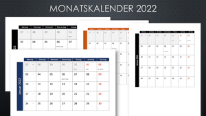 Monatskalender 2022 Schweiz Excel PDF