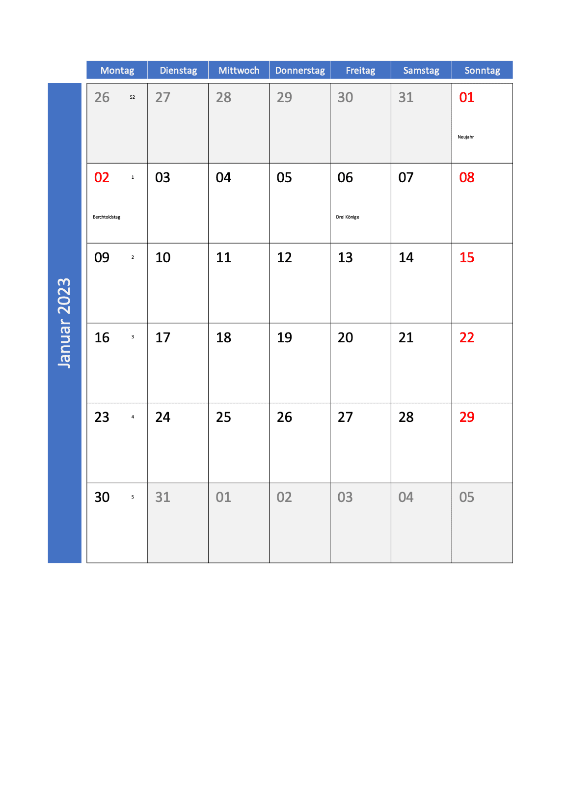 Kalender 2023 Schweiz