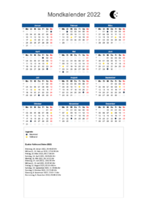 Mondkalender 2022