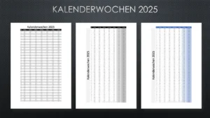 Kalenderwochen 2025 Schweiz