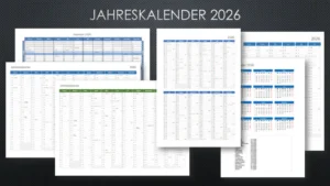 Kalender 2026 Schweiz Excel & PDF