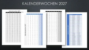 Kalenderwochen 2027 Schweiz Kalenderwochen 2027 Schweiz Header