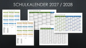 Schulkalender 27/28 Schweiz Excel und PDF