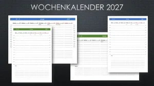 Wochenkalender 2027 Wochenkalender 2027 Schweiz Excel PDF